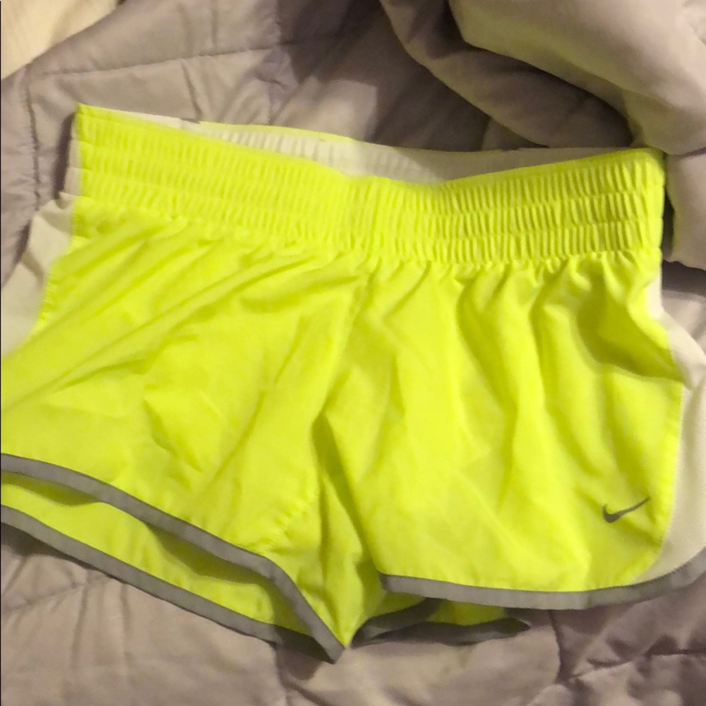 Nike Dri-Fit running shorts neon yellow